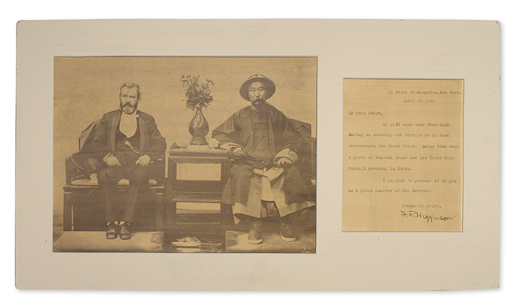 (CHINA.) Shitai, Liang (also known as See Tay); photographer. Photograph of Ulysses S. Grant and the Chinese general Li Hongzhang.
